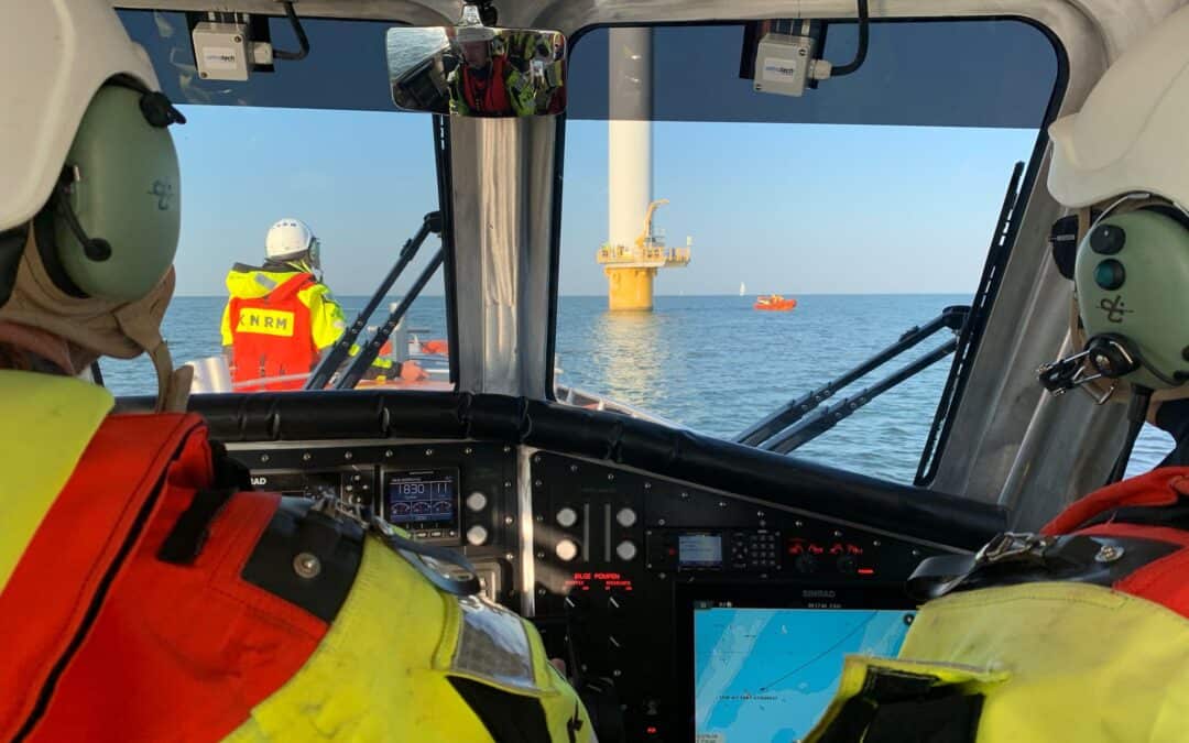 KNRM oefening bij Windpark Westermeerwind
